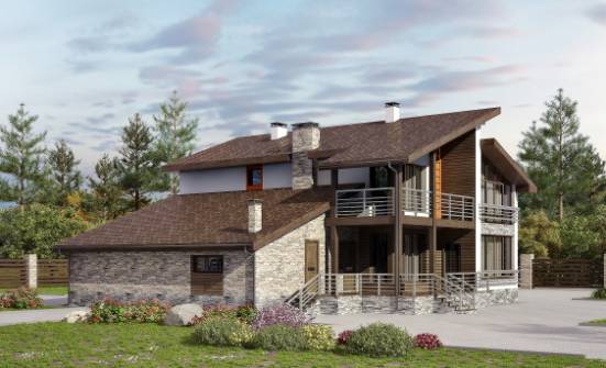 240-004-П Проект двухэтажного дома с мансардой и гаражом, классический загородный дом из арболита Опочка | Проекты домов от House Expert