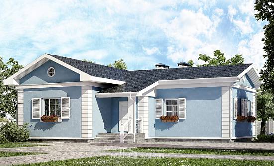 090-004-П Проект одноэтажного дома, бюджетный коттедж из газобетона Опочка | Проекты домов от House Expert