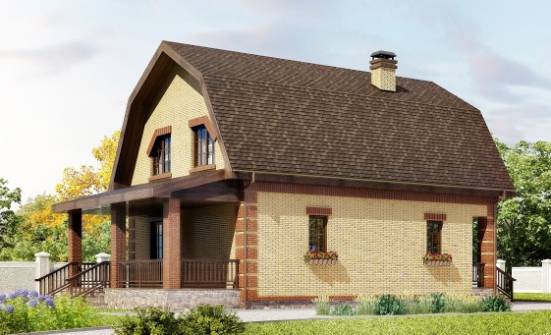 130-005-Л Проект двухэтажного дома мансардой, бюджетный домик из бризолита Невель | Проекты домов от House Expert