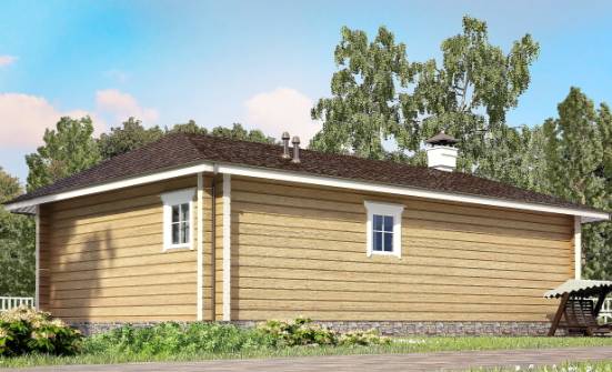095-001-Л Проект одноэтажного дома, небольшой домик из бревен Невель | Проекты одноэтажных домов от House Expert