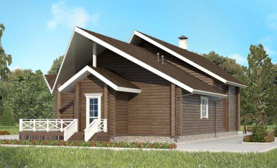 210-002-Л Проект двухэтажного дома мансардой, уютный домик из бревен Псков | Проекты домов от House Expert