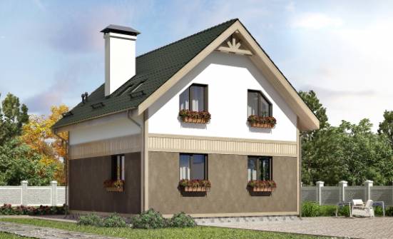 105-001-Л Проект двухэтажного дома с мансардой, бюджетный коттедж из бризолита Пыталово | Проекты домов от House Expert