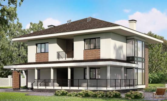 275-002-П Проект двухэтажного дома и гаражом, большой загородный дом из кирпича Пыталово | Проекты домов от House Expert