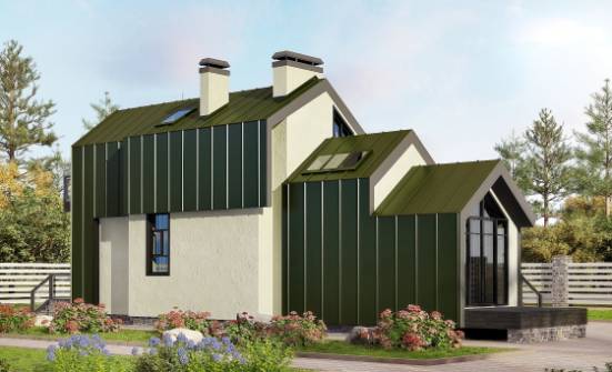 060-006-Л Проект двухэтажного дома с мансардой, миниатюрный домик из твинблока Невель | Проекты домов от House Expert