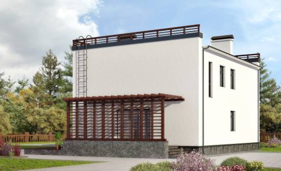 215-002-П Проект двухэтажного дома, красивый коттедж из пеноблока Псков | Проекты домов от House Expert