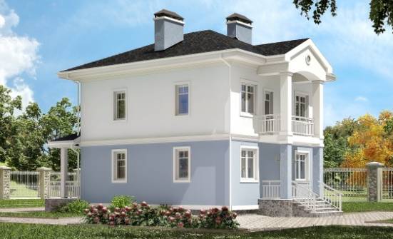 120-001-П Проект двухэтажного дома, классический коттедж из твинблока Невель | Проекты домов от House Expert