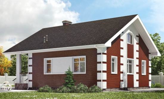 115-001-П Проект двухэтажного дома с мансардой, скромный коттедж из арболита Псков | Проекты домов от House Expert
