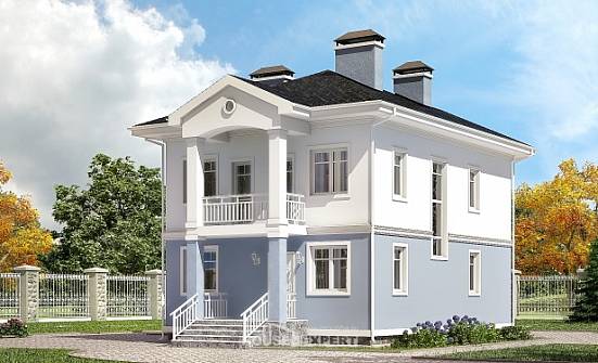 120-001-П Проект двухэтажного дома, классический коттедж из твинблока Невель | Проекты домов от House Expert