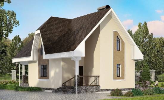 125-001-Л Проект двухэтажного дома с мансардой, простой дом из арболита Опочка | Проекты домов от House Expert