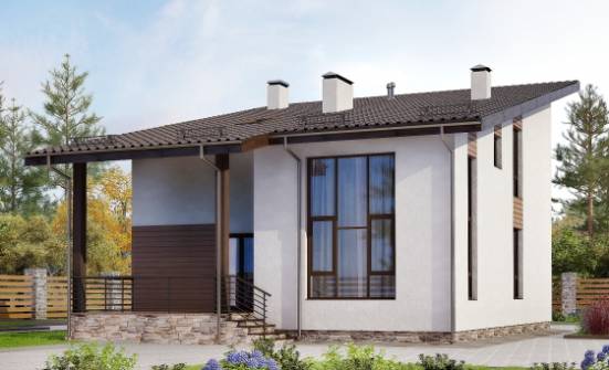 140-005-П Проект двухэтажного дома с мансардой, экономичный коттедж из поризованных блоков Невель | Проекты домов от House Expert