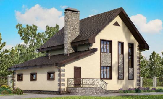 160-004-П Проект двухэтажного дома, гараж, компактный домик из пеноблока Опочка | Проекты домов от House Expert
