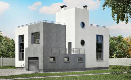 255-001-П Проект двухэтажного дома, гараж, красивый домик из твинблока Пыталово | Проекты домов от House Expert