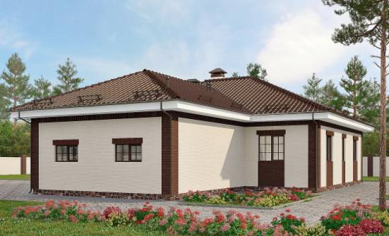 160-015-П Проект одноэтажного дома и гаражом, скромный домик из керамзитобетонных блоков Невель | Проекты домов от House Expert