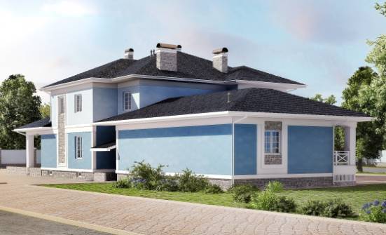 620-001-П Проект трехэтажного дома и гаражом, классический домик из керамзитобетонных блоков Псков | Проекты домов от House Expert