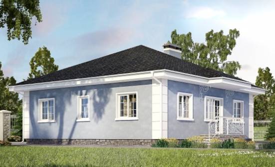 100-001-П Проект одноэтажного дома, экономичный дом из поризованных блоков Псков | Проекты домов от House Expert