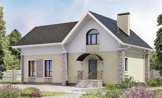 150-012-П Проект двухэтажного дома мансардой, бюджетный дом из арболита Невель | Проекты домов от House Expert