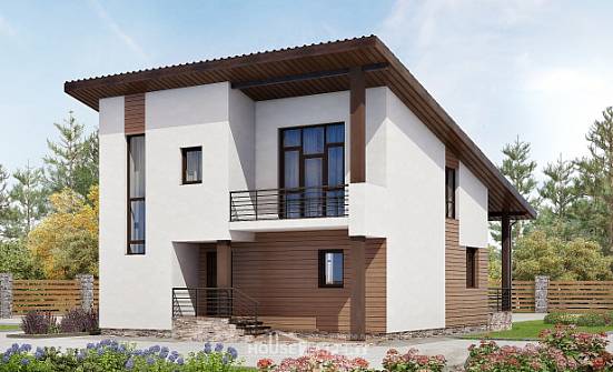 140-005-П Проект двухэтажного дома с мансардой, экономичный коттедж из поризованных блоков Невель | Проекты домов от House Expert