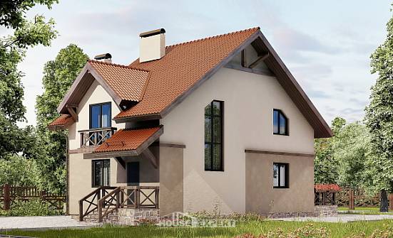 120-003-Л Проект двухэтажного дома с мансардой, экономичный коттедж из арболита Невель | Проекты домов от House Expert