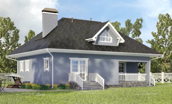 200-001-П Проект двухэтажного дома мансардой, гараж, классический домик из газосиликатных блоков Невель | Проекты домов от House Expert