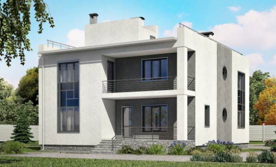 255-001-П Проект двухэтажного дома, гараж, красивый домик из твинблока Пыталово | Проекты домов от House Expert