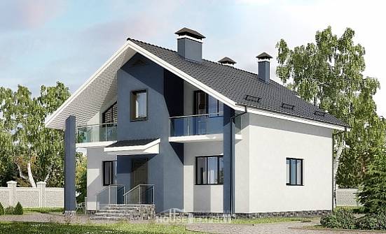 150-005-П Проект двухэтажного дома мансардой, классический дом из газосиликатных блоков Пыталово | Проекты домов от House Expert