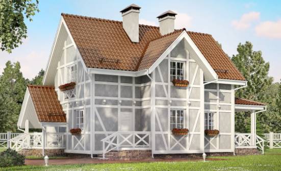 160-003-Л Проект двухэтажного дома с мансардным этажом, уютный домик из поризованных блоков Псков | Проекты домов от House Expert
