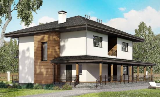245-001-П Проект двухэтажного дома, современный загородный дом из газобетона Псков | Проекты домов от House Expert