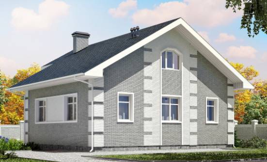 115-001-Л Проект двухэтажного дома с мансардным этажом, бюджетный домик из блока Псков | Проекты домов от House Expert
