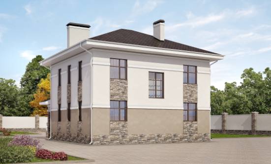 150-014-П Проект двухэтажного дома, компактный коттедж из теплоблока Пыталово | Проекты домов от House Expert