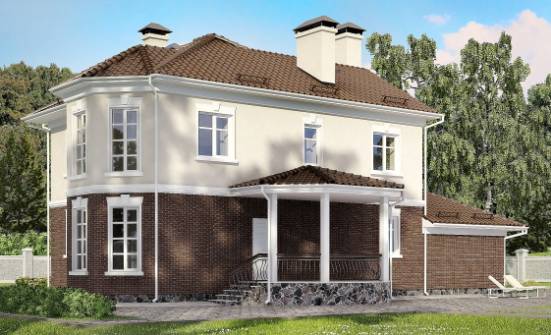 190-002-Л Проект двухэтажного дома и гаражом, уютный домик из керамзитобетонных блоков Псков | Проекты домов от House Expert