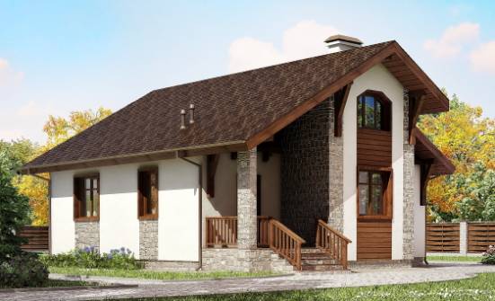 080-002-Л Проект одноэтажного дома, миниатюрный домик из теплоблока Великие Луки | Проекты домов от House Expert