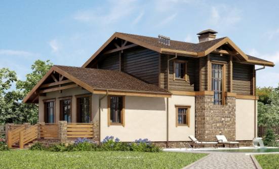 170-004-П Проект двухэтажного дома с мансардным этажом и гаражом, экономичный дом из бризолита из дерева Невель | Проекты домов от House Expert
