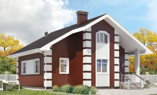 115-001-П Проект двухэтажного дома с мансардой, скромный коттедж из арболита Псков | Проекты домов от House Expert
