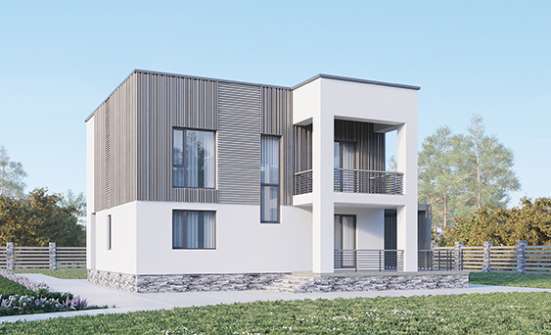 150-017-П Проект двухэтажного дома, недорогой загородный дом из пеноблока Опочка | Проекты домов от House Expert