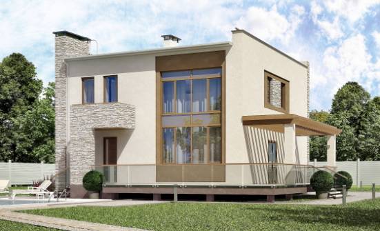 185-001-П Проект двухэтажного дома, классический коттедж из блока Невель | Проекты домов от House Expert