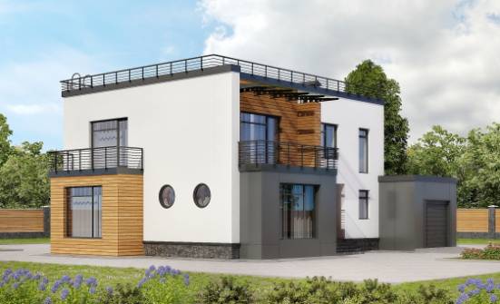 260-002-П Проект двухэтажного дома, гараж, классический коттедж из пеноблока Опочка | Проекты домов от House Expert