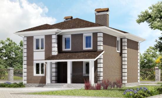 185-002-П Проект двухэтажного дома, современный загородный дом из арболита Великие Луки | Проекты домов от House Expert