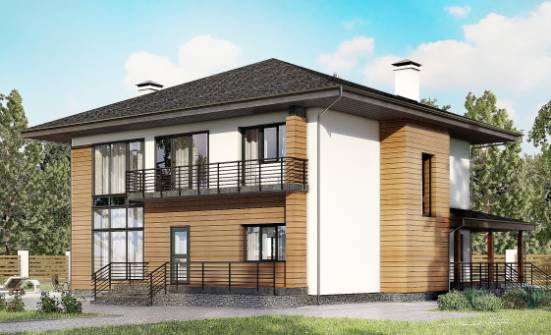 245-001-П Проект двухэтажного дома, современный загородный дом из газобетона Псков | Проекты домов от House Expert