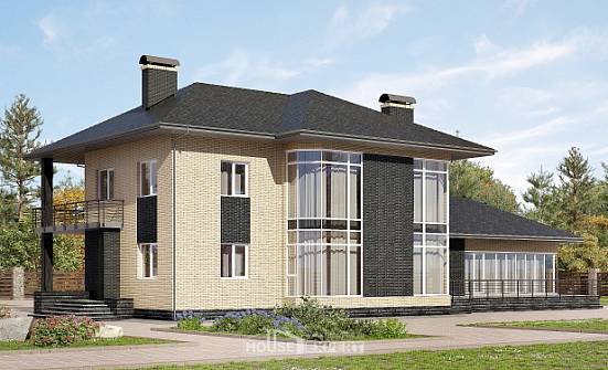 305-003-Л Проект двухэтажного дома, уютный загородный дом из теплоблока Опочка | Проекты домов от House Expert