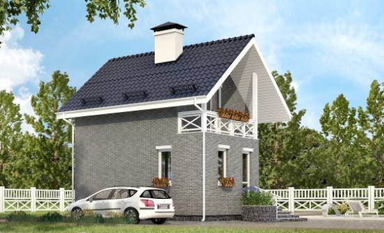 045-001-П Проект двухэтажного дома мансардный этаж, недорогой домик из газобетона Псков | Проекты домов от House Expert