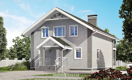150-007-П Проект двухэтажного дома мансардой, небольшой коттедж из твинблока Псков | Проекты домов от House Expert