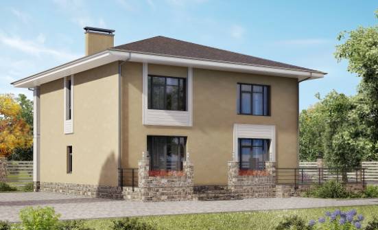 180-015-Л Проект двухэтажного дома, бюджетный загородный дом из бризолита Великие Луки | Проекты домов от House Expert