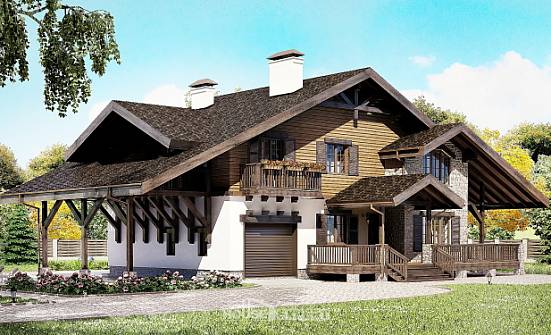 270-001-Л Проект двухэтажного дома мансардой, гараж, классический домик из кирпича Опочка | Проекты домов от House Expert