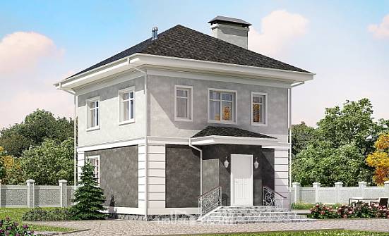 090-003-П Проект двухэтажного дома, простой коттедж из керамзитобетонных блоков Опочка | Проекты домов от House Expert