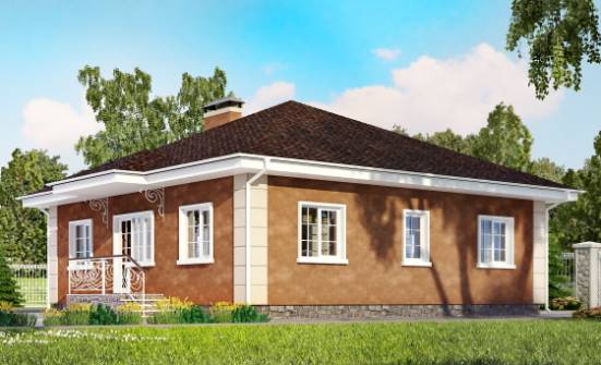 100-001-Л Проект одноэтажного дома, экономичный домик из газосиликатных блоков Псков | Проекты одноэтажных домов от House Expert
