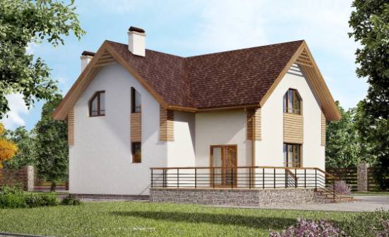 150-009-П  Проект двухэтажного дома мансардой, скромный домик из теплоблока Великие Луки | Проекты домов от House Expert