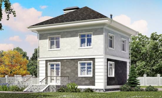 090-003-П Проект двухэтажного дома, простой коттедж из керамзитобетонных блоков Опочка | Проекты домов от House Expert