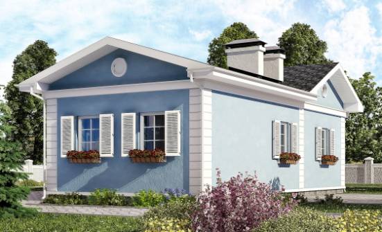 090-004-П Проект одноэтажного дома, бюджетный коттедж из газобетона Опочка | Проекты домов от House Expert