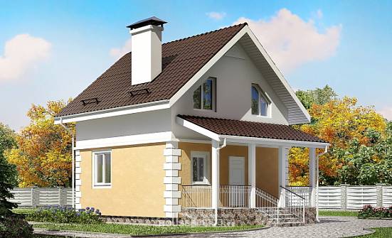 070-002-П Проект двухэтажного дома мансардный этаж, компактный домик из поризованных блоков Псков | Проекты домов от House Expert