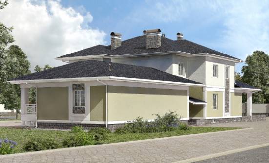 620-001-Л Проект трехэтажного дома и гаражом, классический домик из газосиликатных блоков Пыталово | Проекты домов от House Expert